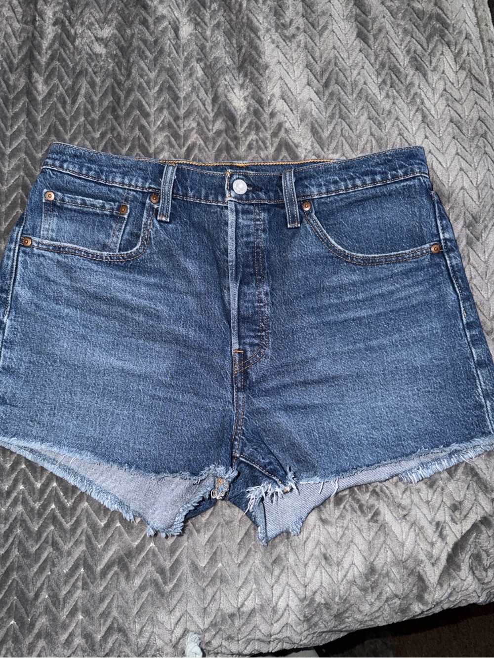 Women's 501 Cut off Button Fly Cotton High-Rise Denim Shorts
